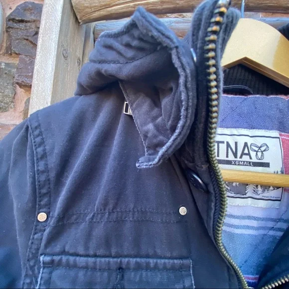 ✨TNA ARTIZIA BOMBER FLANNEL LINED WINTER JACKET WITH DETACHABLE HOOD XS - Picture 6 of 15